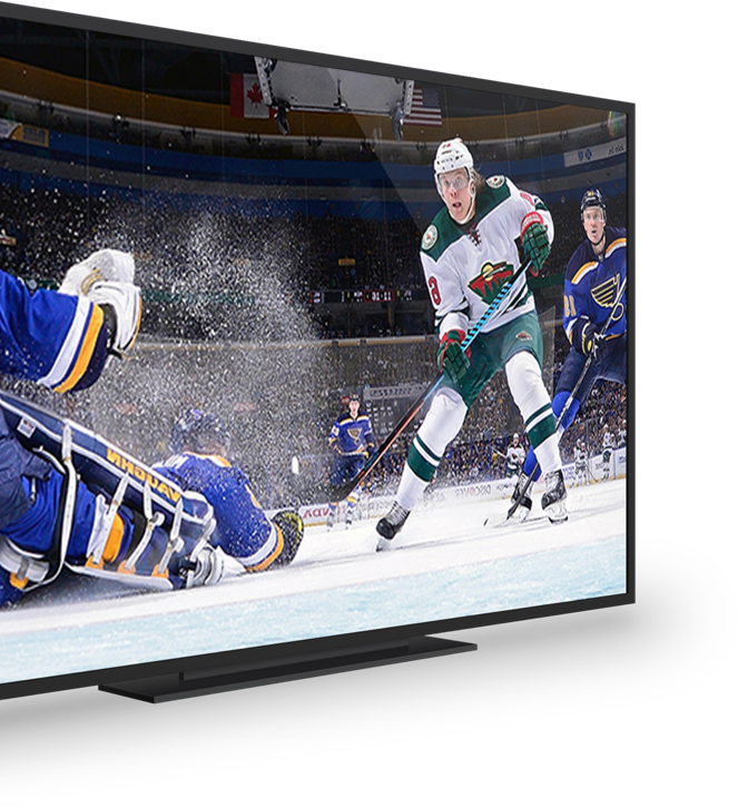hockey being played on a tv