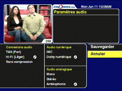 Paramètres audio