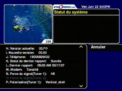 Statut du système